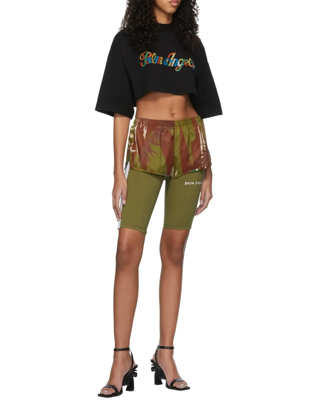 Double-Layer Jungle Print Shorts