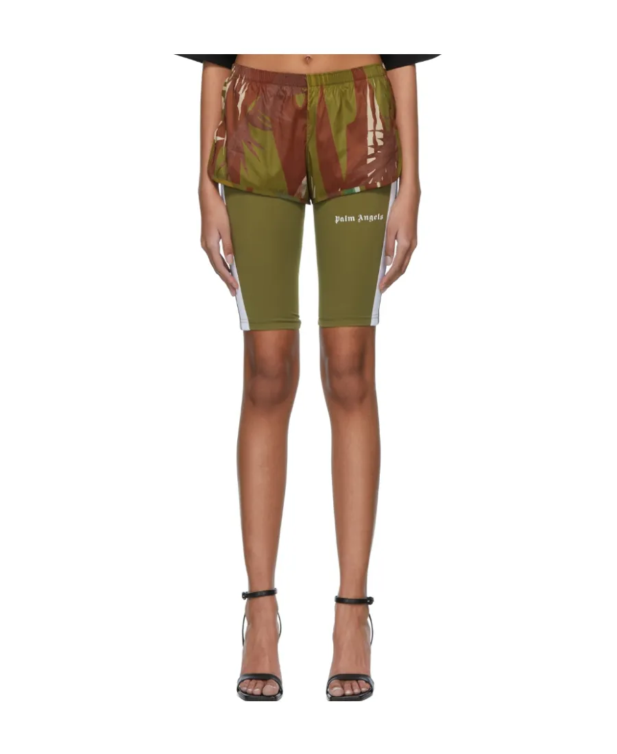 Double-Layer Jungle Print Shorts