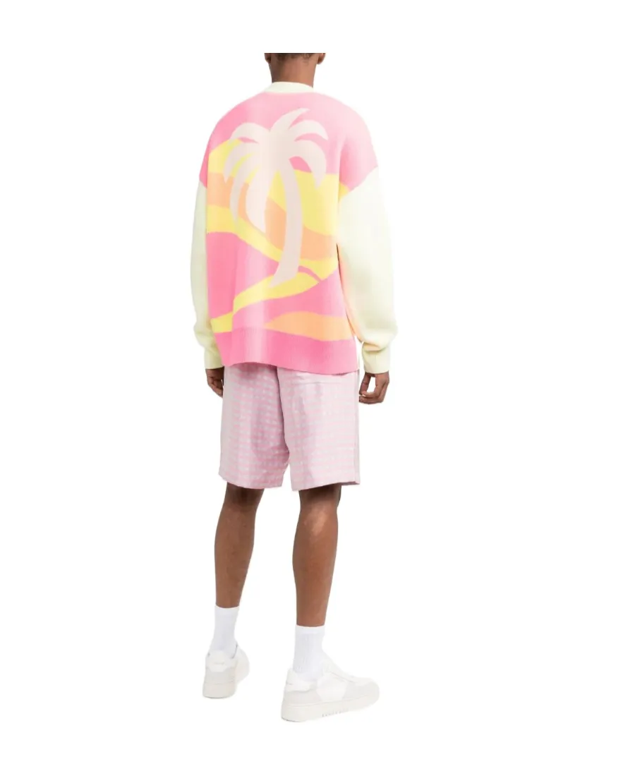 Palm Intarsia Crewneck Sweater