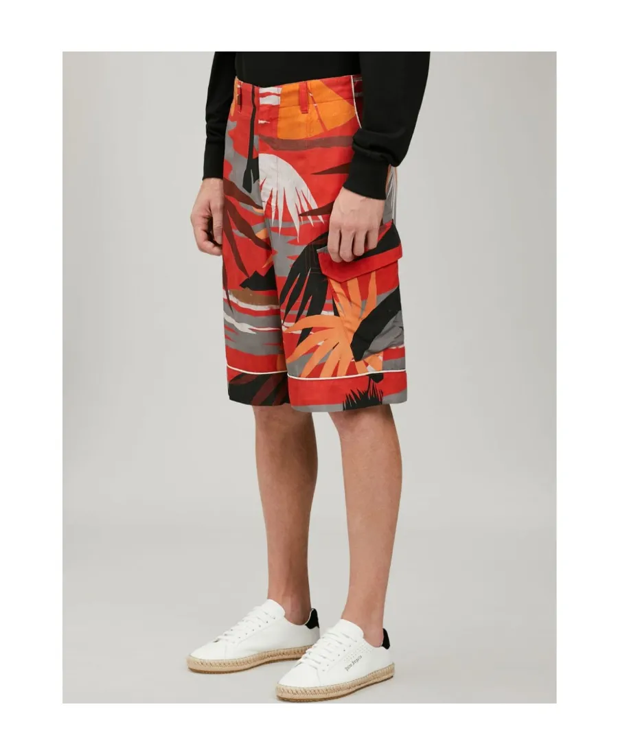 Graphic-Print Straight Leg Shorts