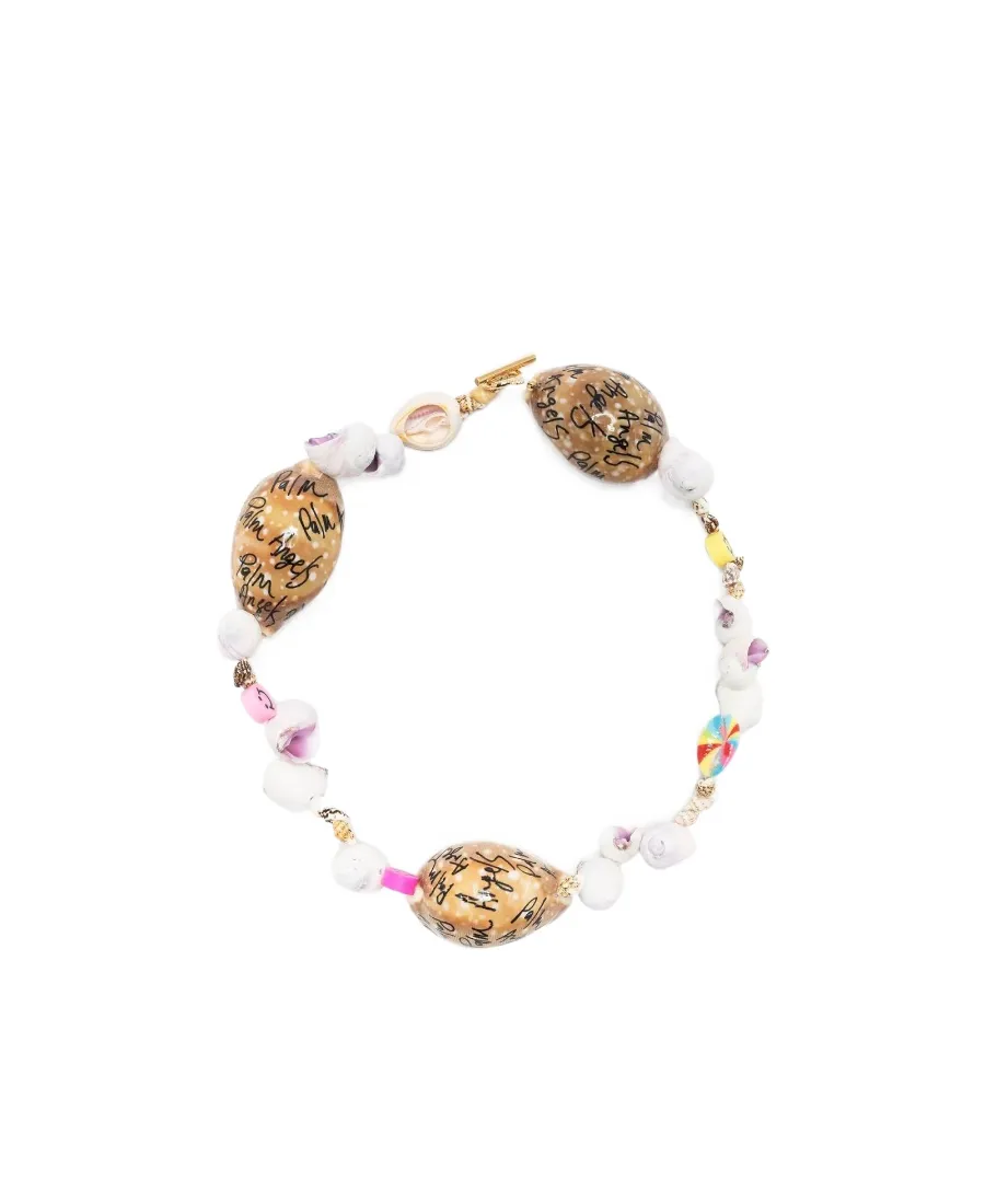 Logo-Print Shell Necklace
