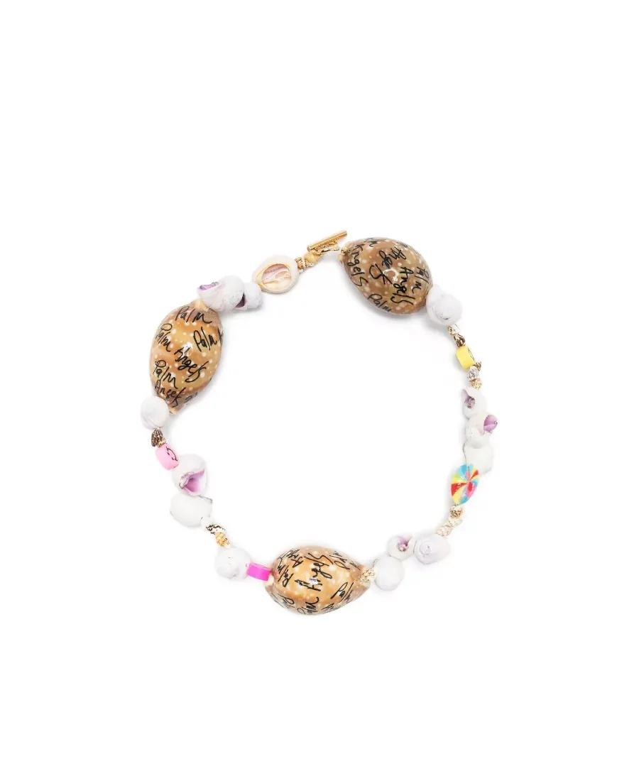 Logo-Print Shell Necklace