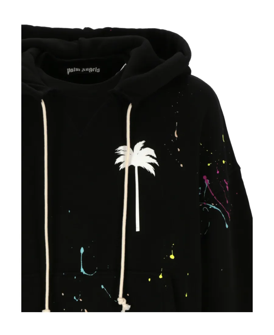 Palm-Printed Drawstring Hoodie