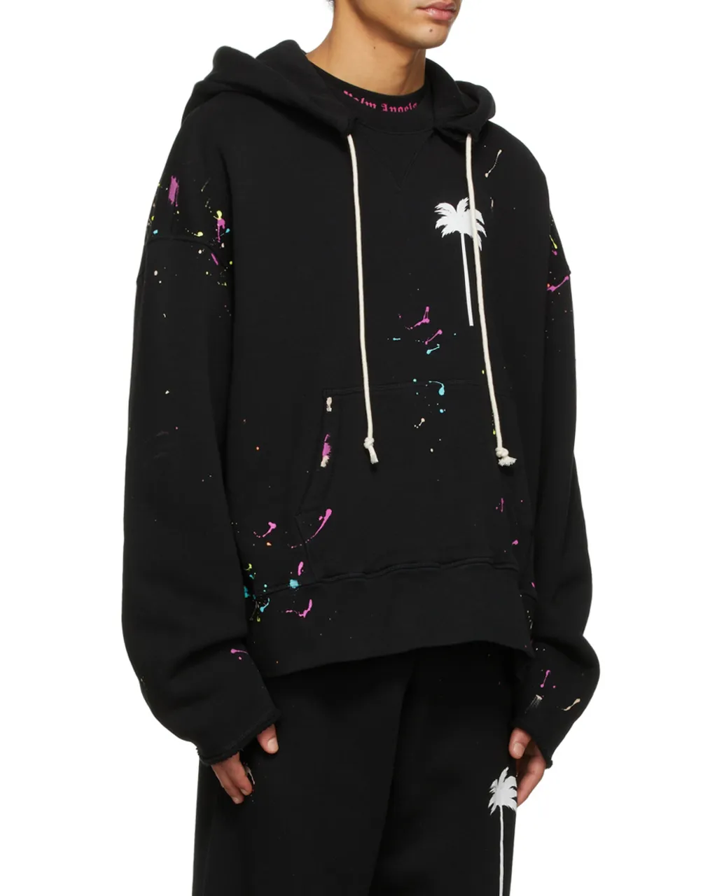 Palm-Printed Drawstring Hoodie