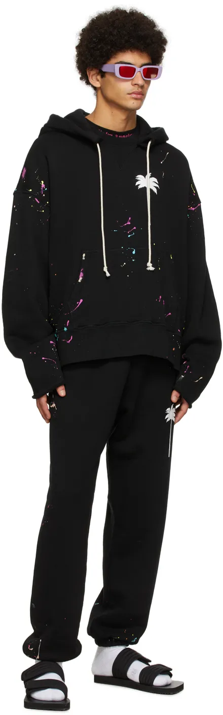 Palm-Printed Drawstring Hoodie