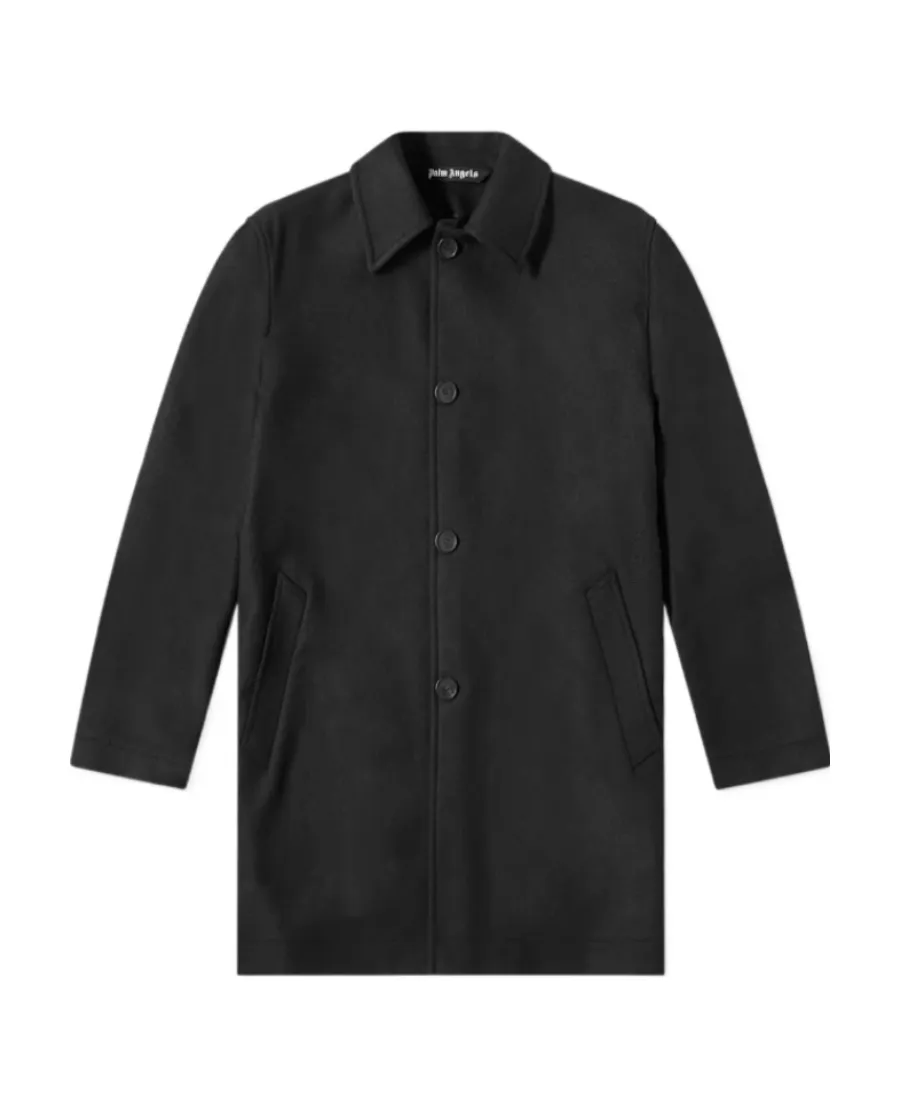 Logo-Printed Single Breasted Coat