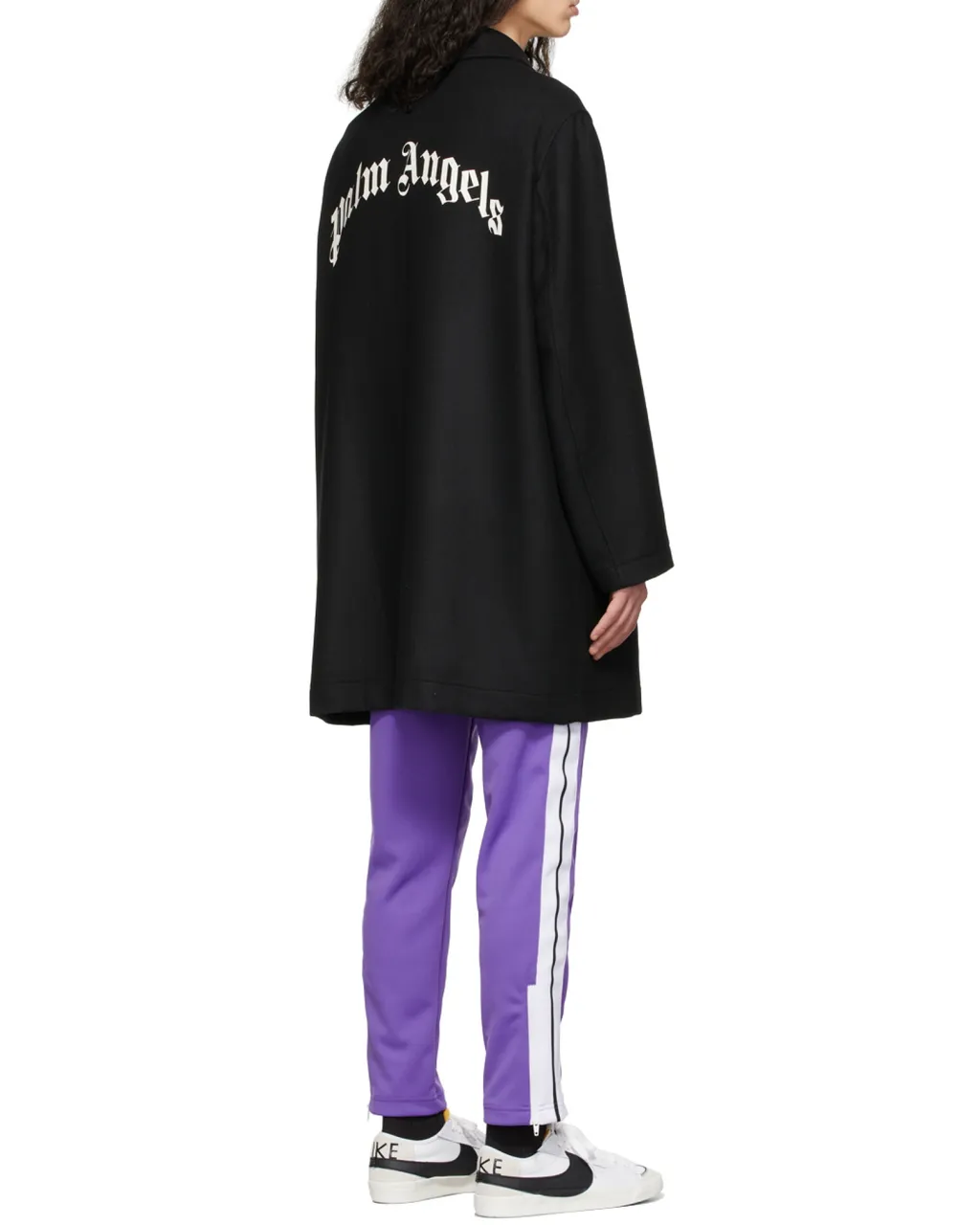 Logo-Printed Single Breasted Coat