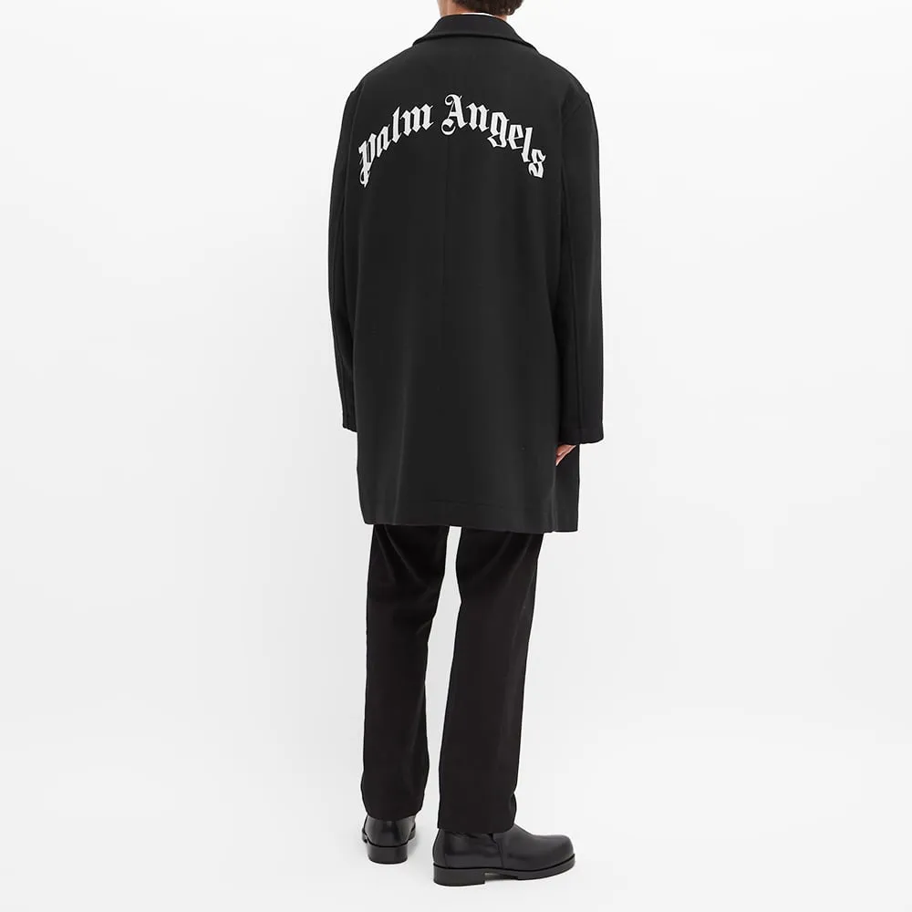 Logo-Printed Single Breasted Coat