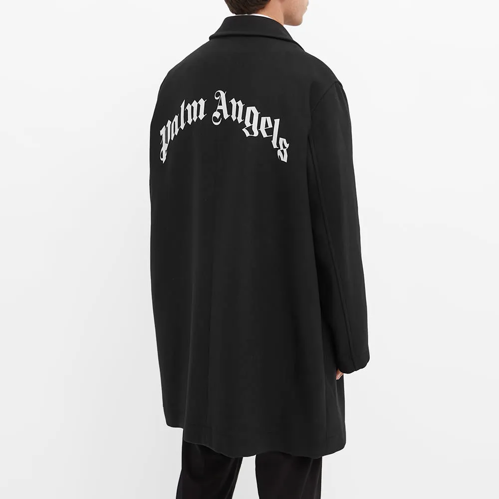 Logo-Printed Single Breasted Coat