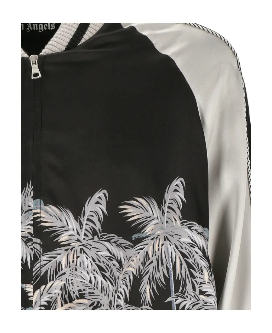 Palm Tree-Print Bomber Jacket