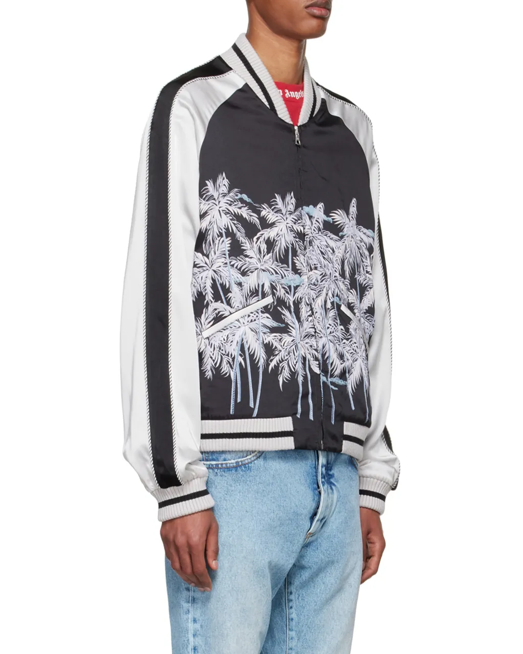 Palm Tree-Print Bomber Jacket