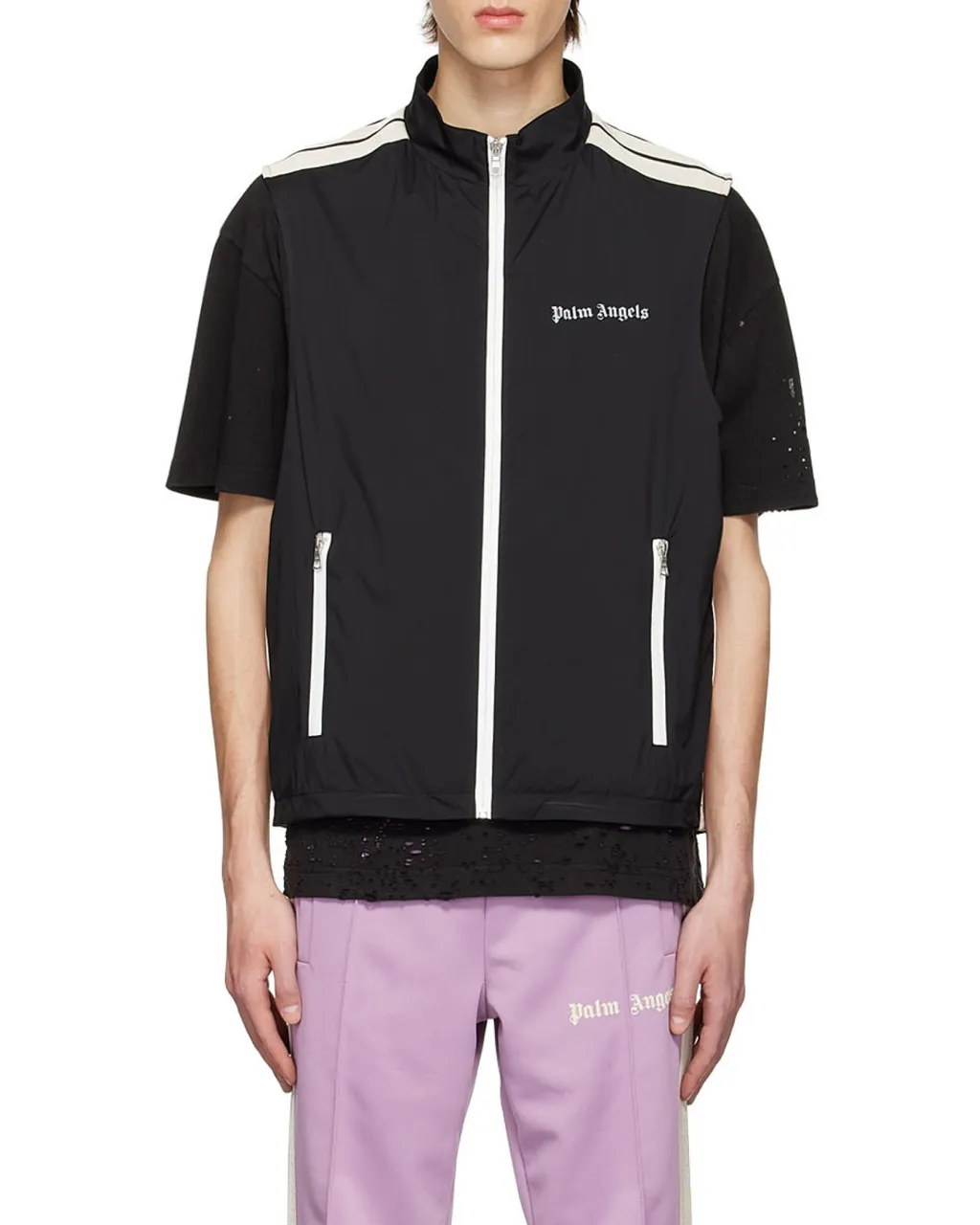 Logo Printed Zipped Gilet
