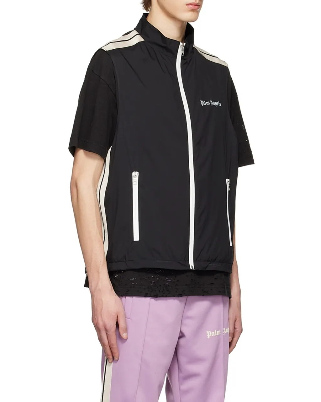 Logo Printed Zipped Gilet
