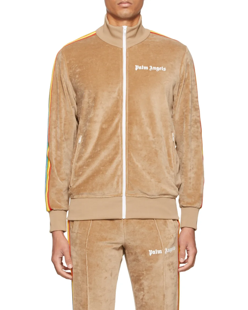 Side Stripe Embroidered-Logo Track Jacket