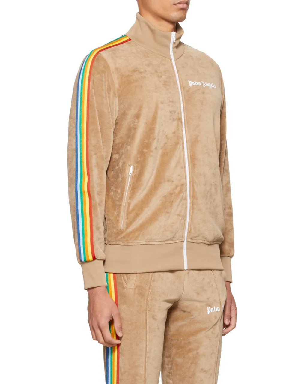 Side Stripe Embroidered-Logo Track Jacket