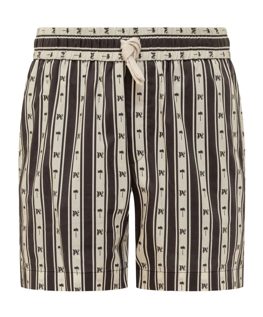 Monogram Printed Drawstring Shorts