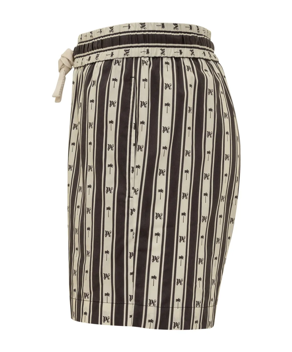 Monogram Printed Drawstring Shorts