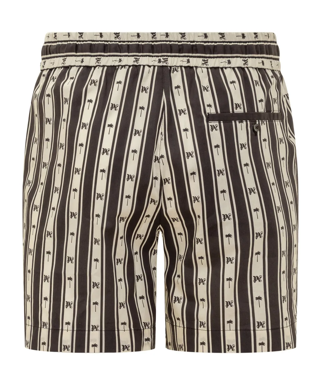 Monogram Printed Drawstring Shorts