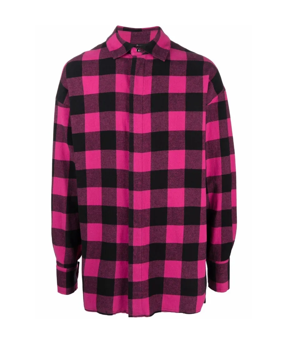 Check-Print Logo Shirt