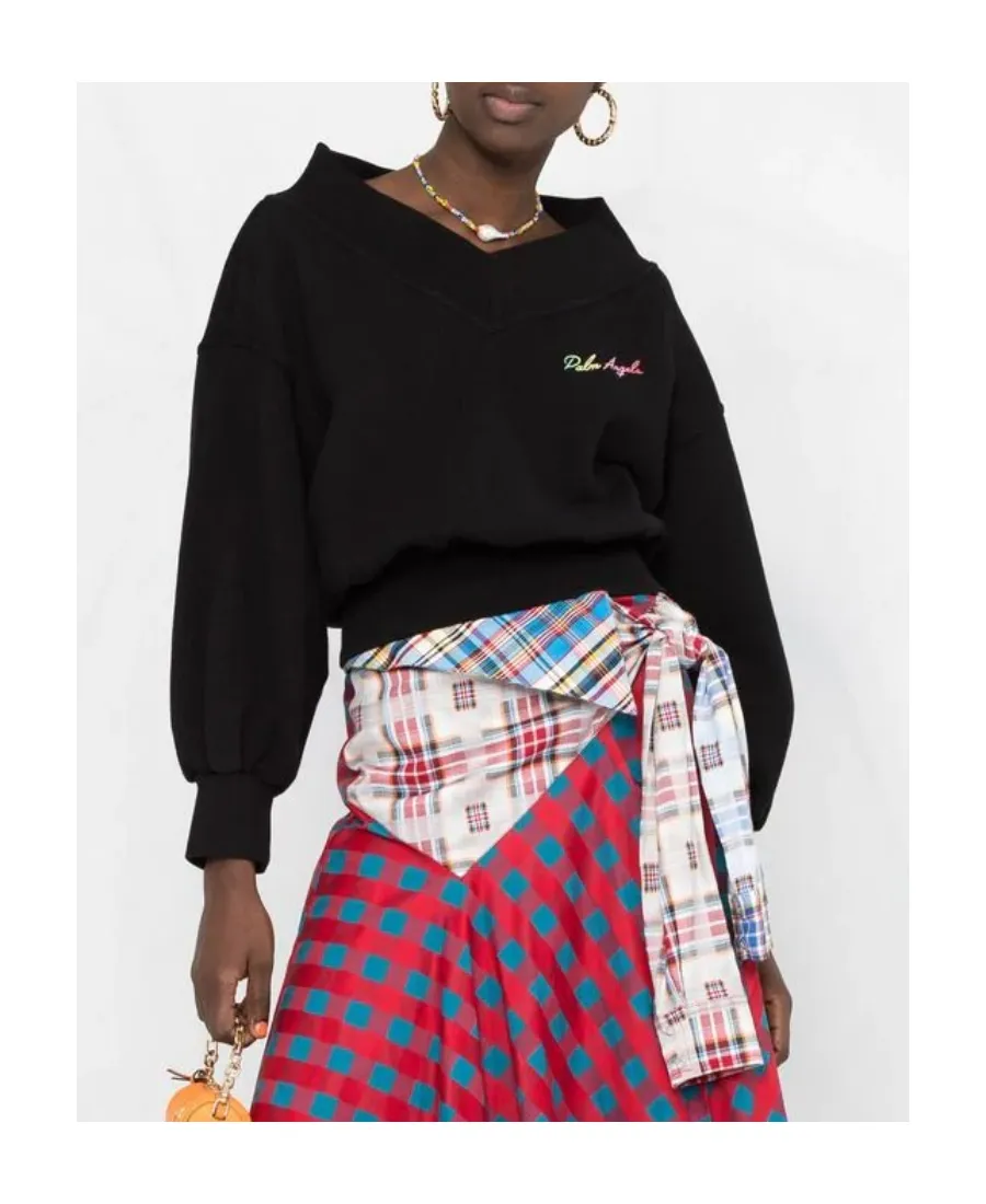 Logo-Print Off-Shoulder Sweatshirt