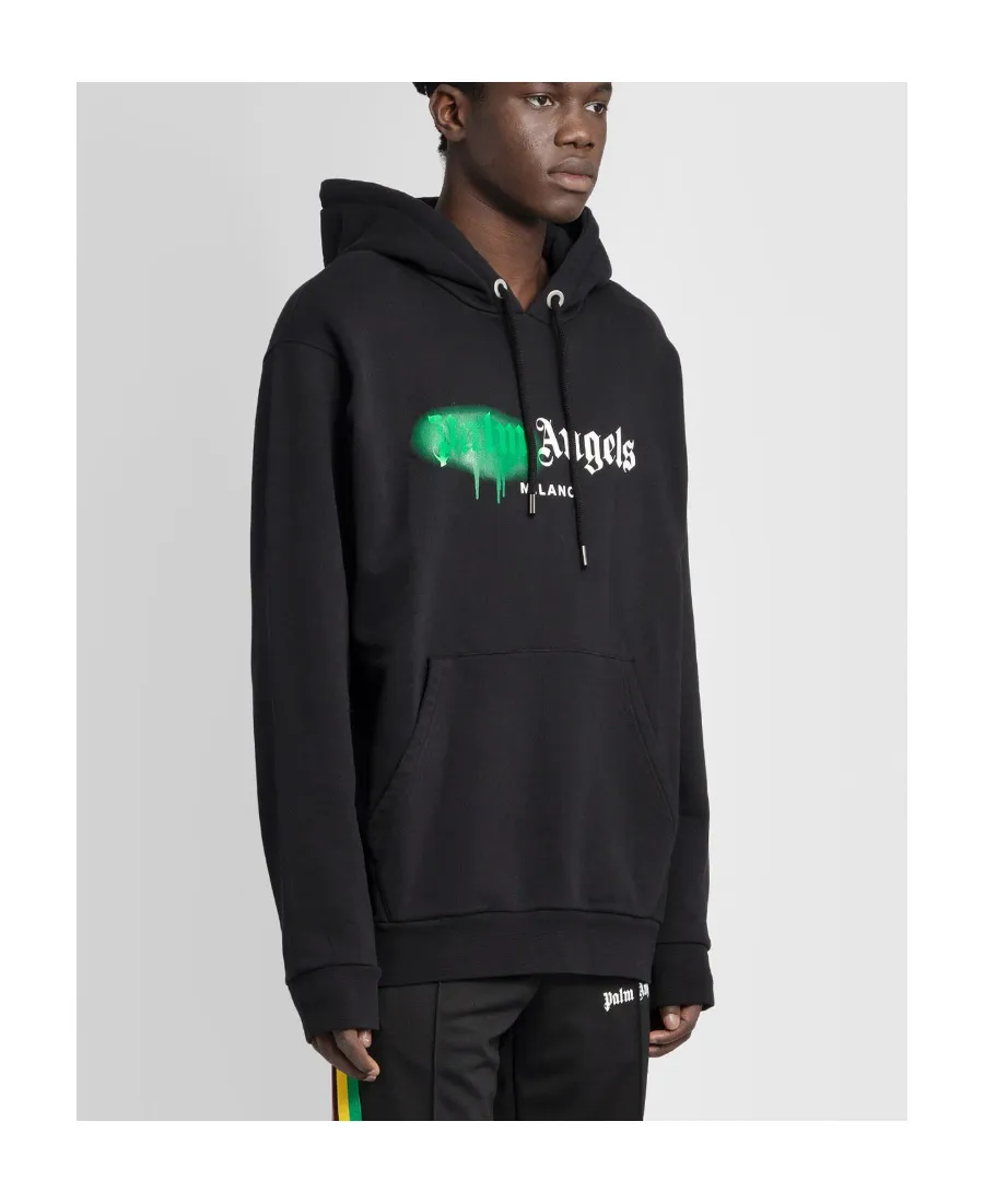 Sprayed Logo-Print Hoodie