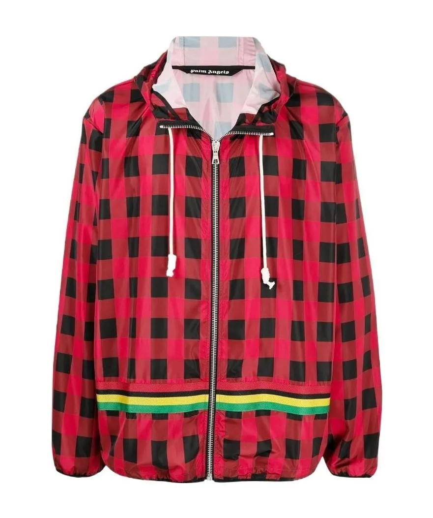 Check-Print Hooded Jacket