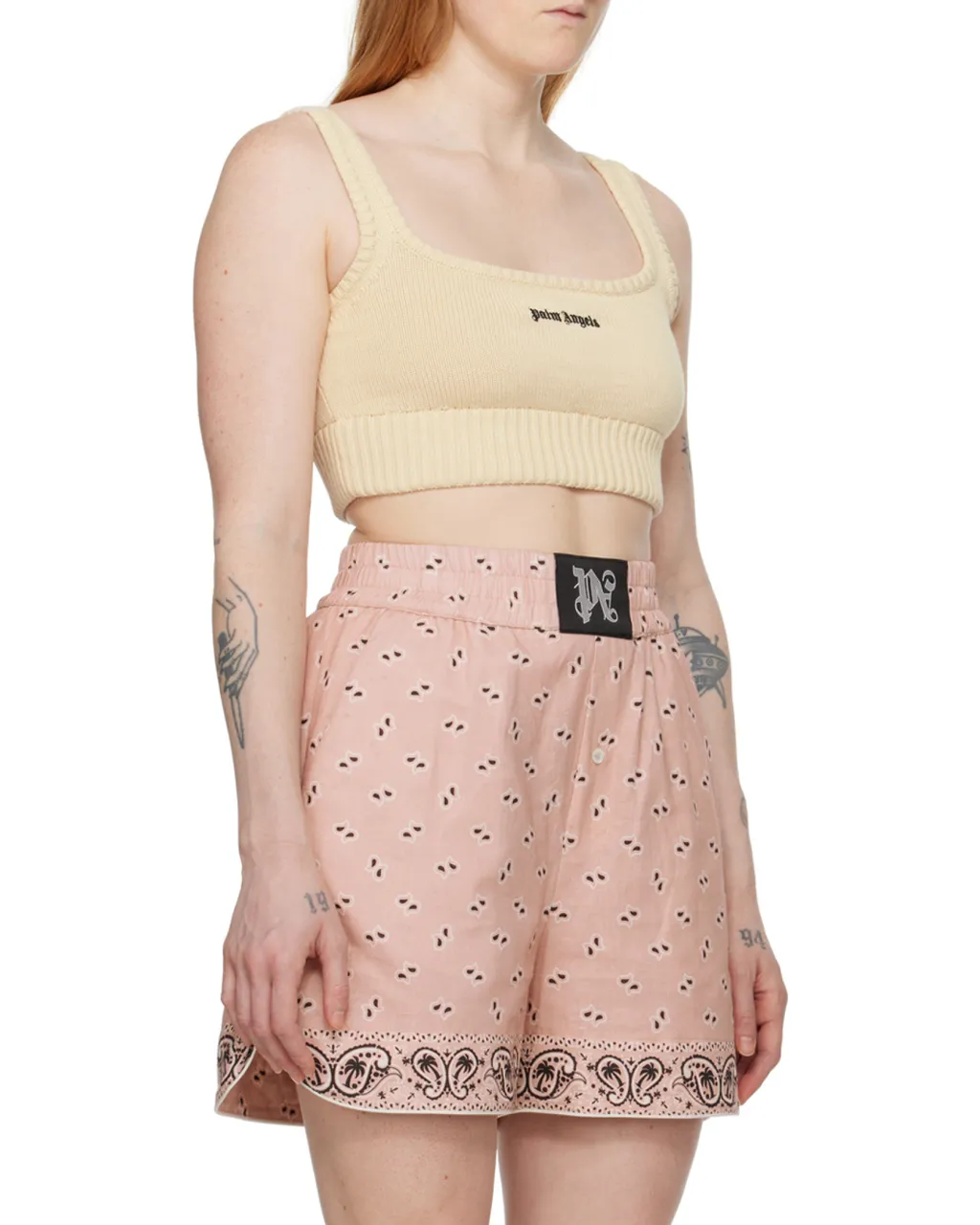 Logo Embroidered Cropped Knitted Tank Top