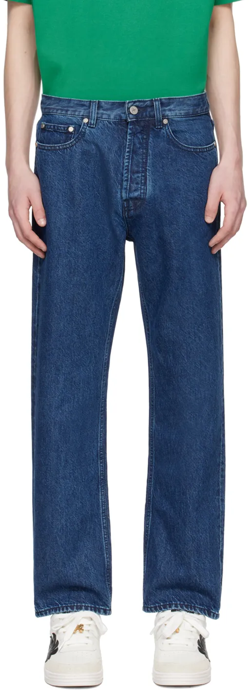 Logo Embroidered Straight Leg Jeans