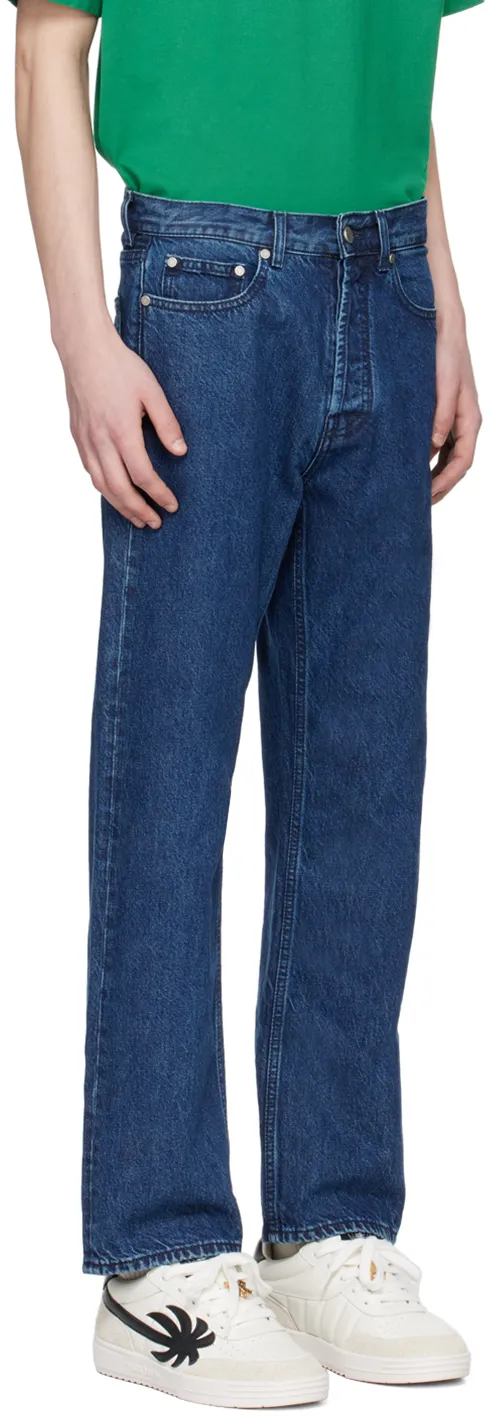 Logo Embroidered Straight Leg Jeans