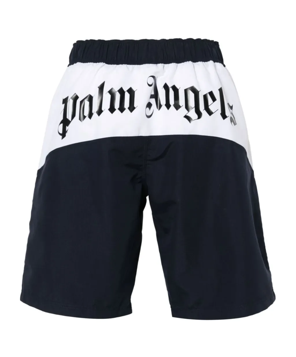 Logo Printed Elastic Waist Swim Shorts