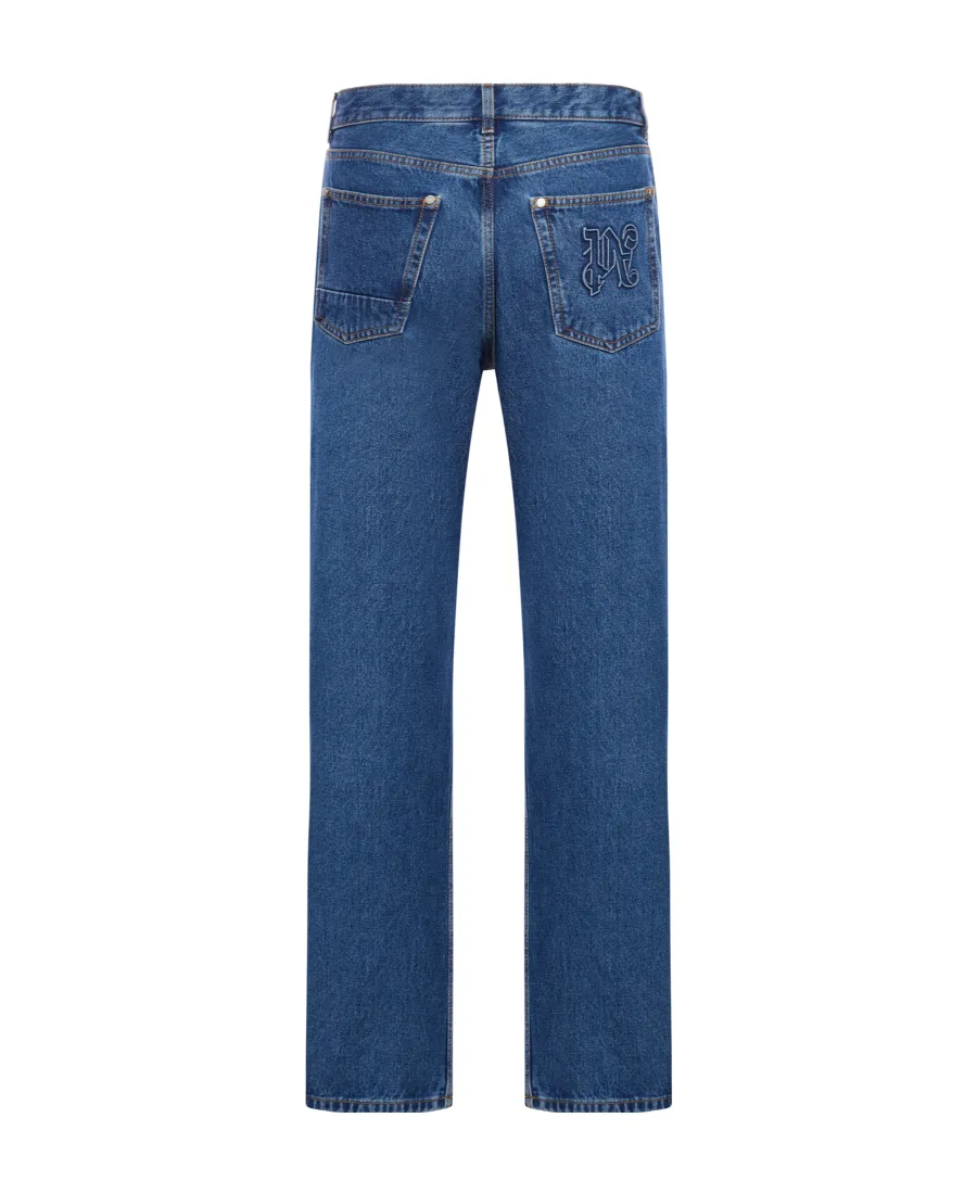 Straight Leg Panelled Jeans