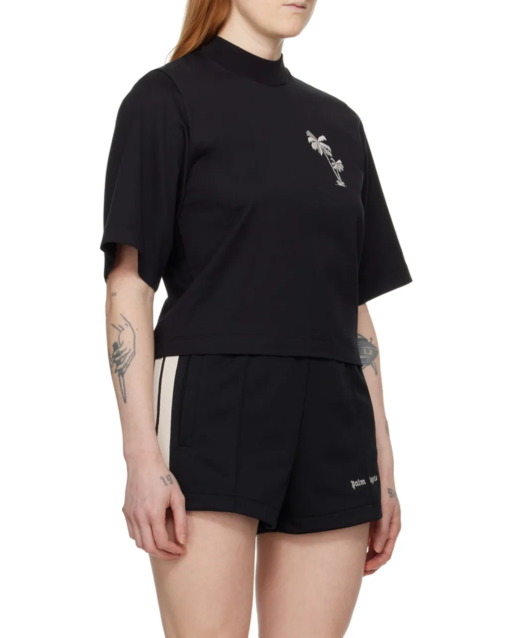 Palm Embroidered Cropped T-Shirt