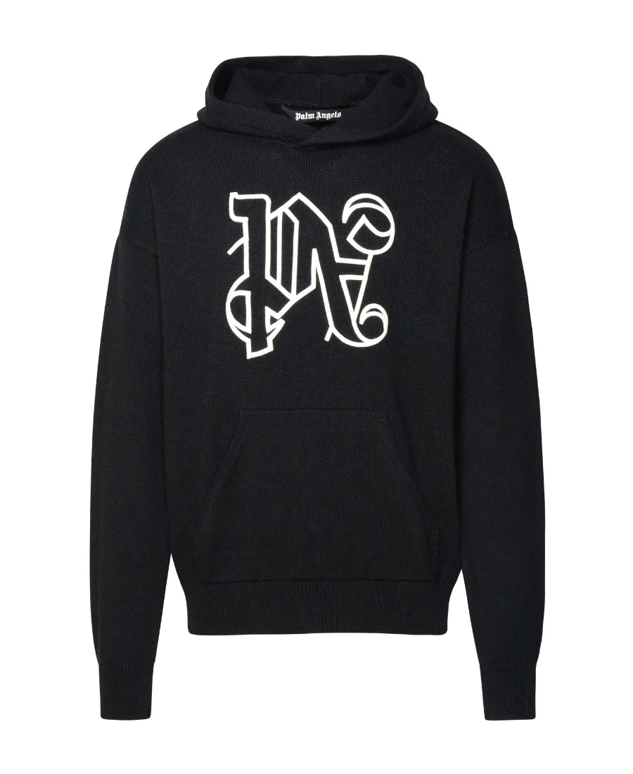 Monogram Embroidered Knitted Hoodie