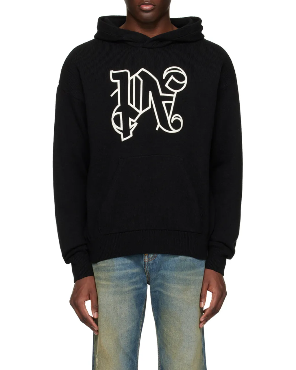 Monogram Embroidered Knitted Hoodie