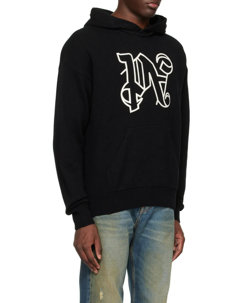Monogram Embroidered Knitted Hoodie
