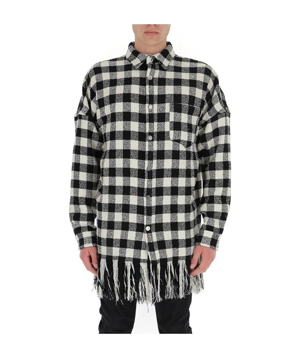 Fringed Check-Print Shirt