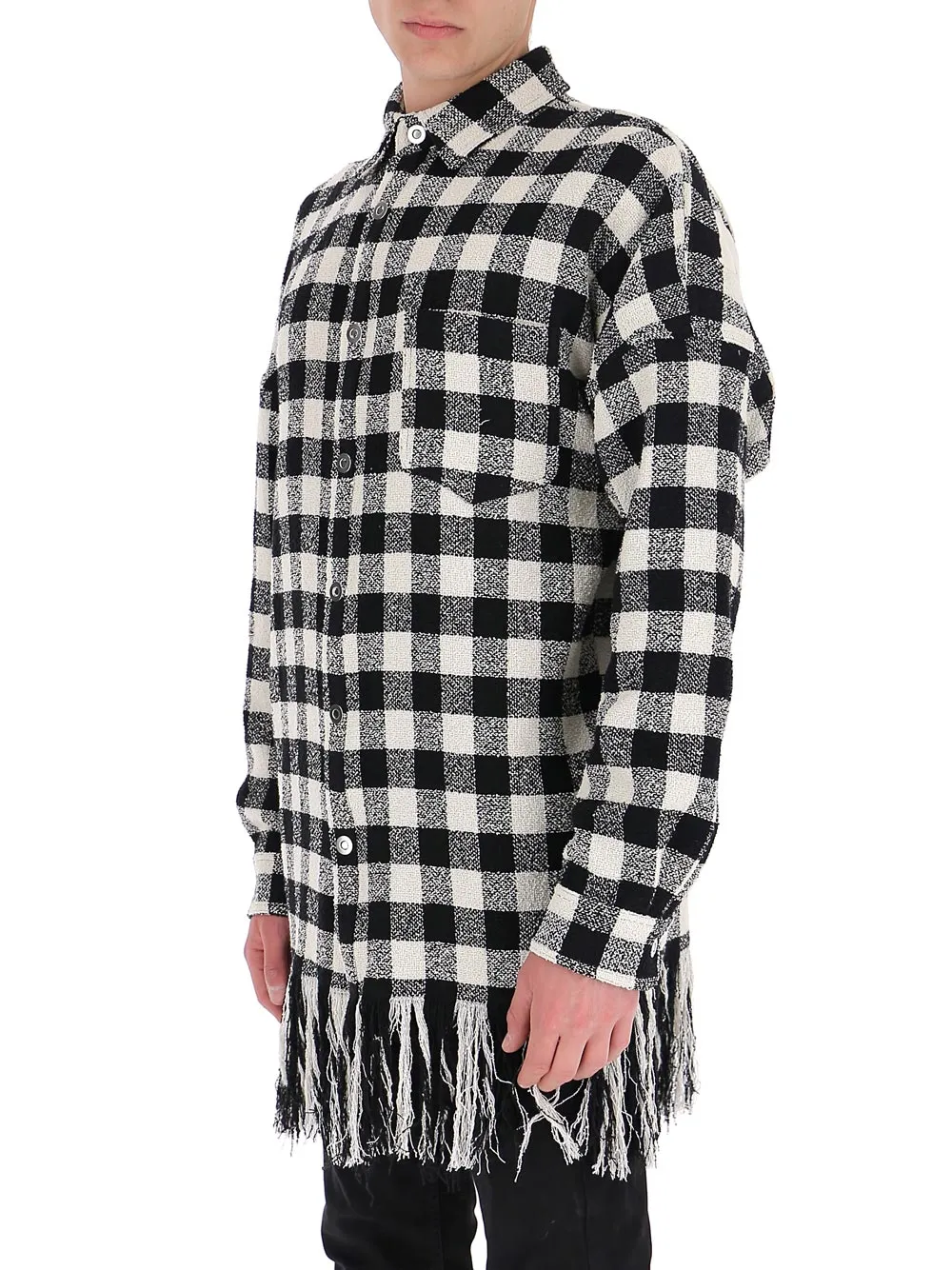 Fringed Check-Print Shirt