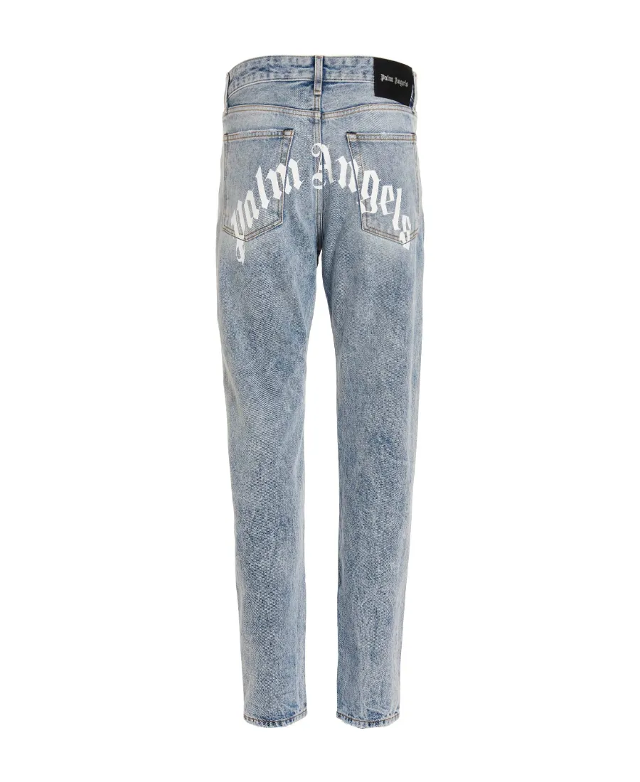 Logo-Printed High Waist Jeans