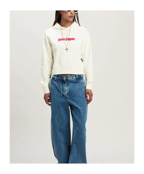 Logo Embroidered Drop Shoulder Hoodie