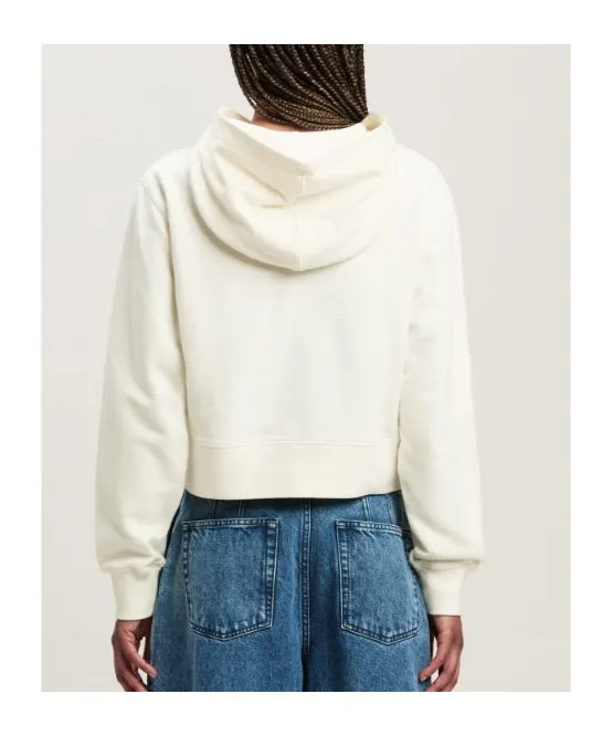 Logo Embroidered Drop Shoulder Hoodie