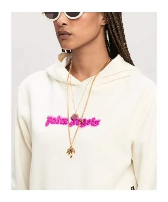 Logo Embroidered Drop Shoulder Hoodie