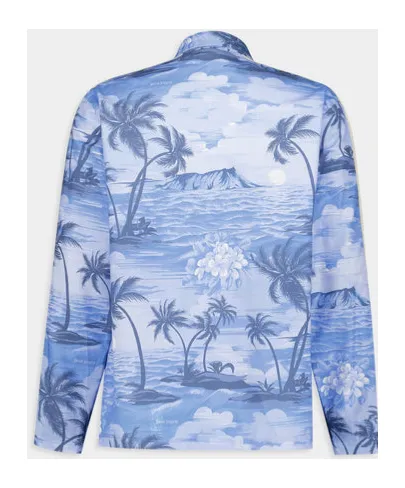Sunset Printed Straight Hem Track Shirt