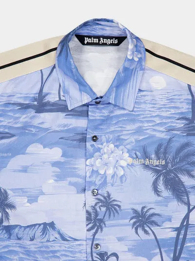 Sunset Printed Straight Hem Track Shirt