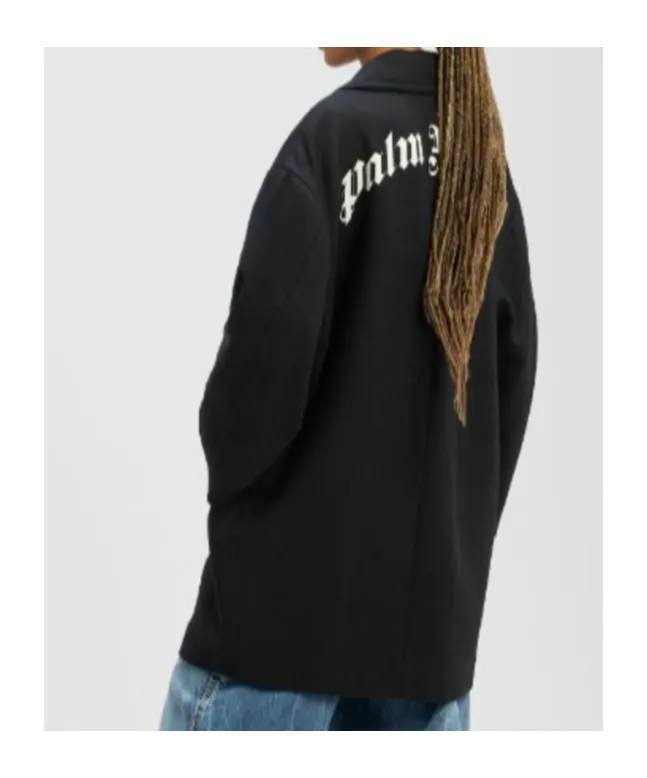 Logo Printed Single-Breasted Coat