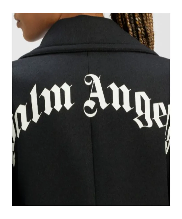Logo Printed Single-Breasted Coat