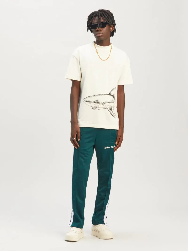 Broken Shark Print Cotton T-Shirt