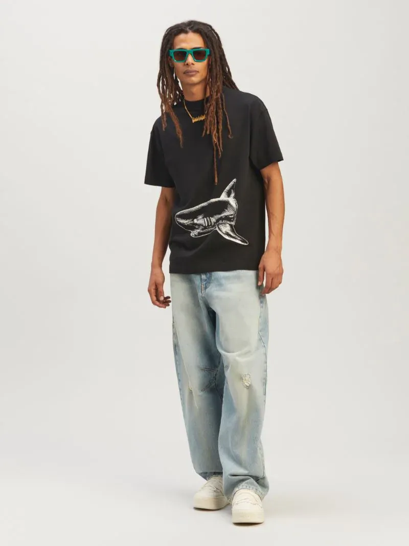 Shark-Print Organic Cotton T-Shirt