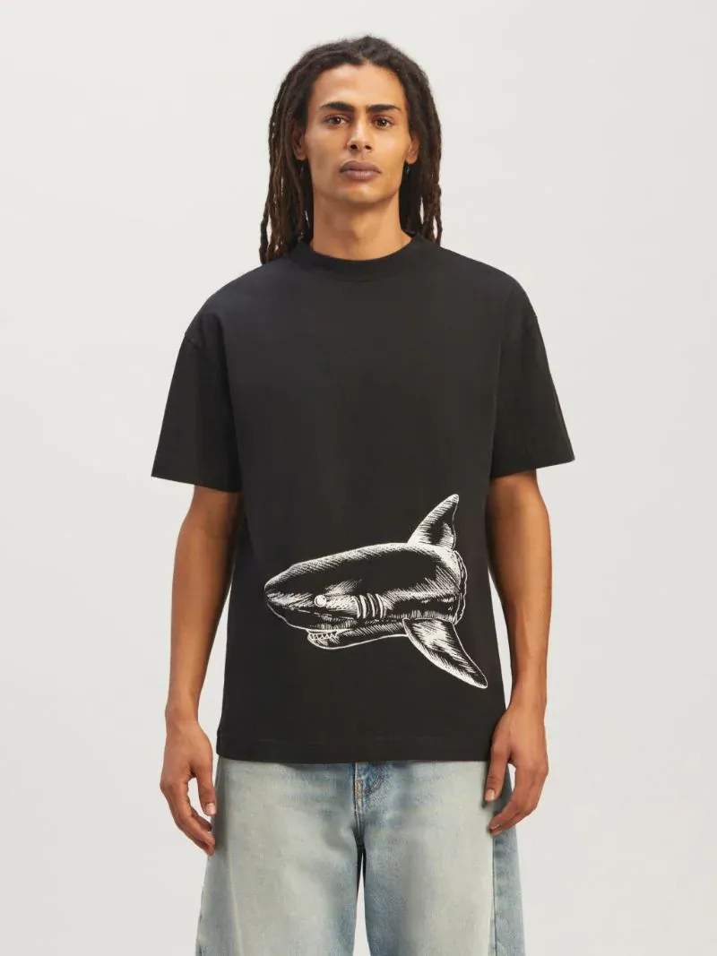 Shark-Print Organic Cotton T-Shirt