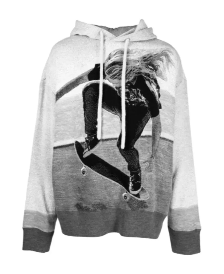 Graphic-Printed Drawstring Hoodie