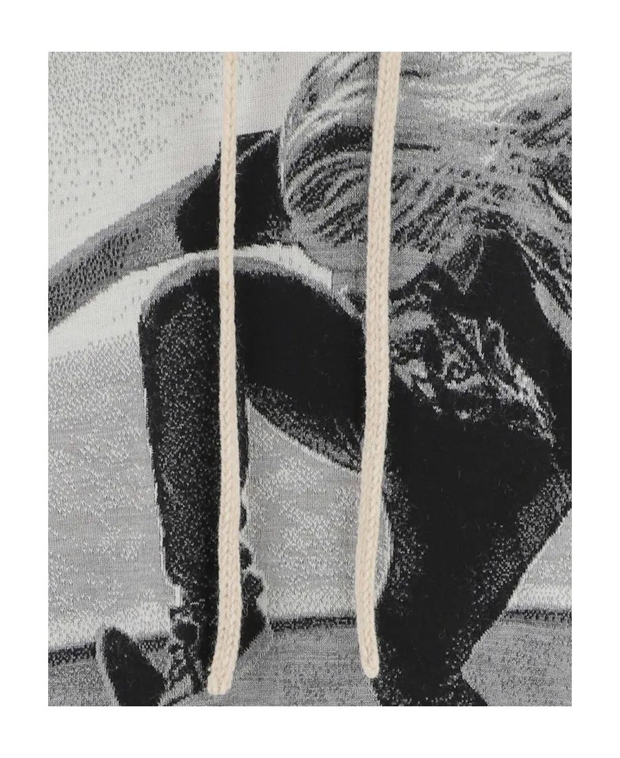 Graphic-Printed Drawstring Hoodie